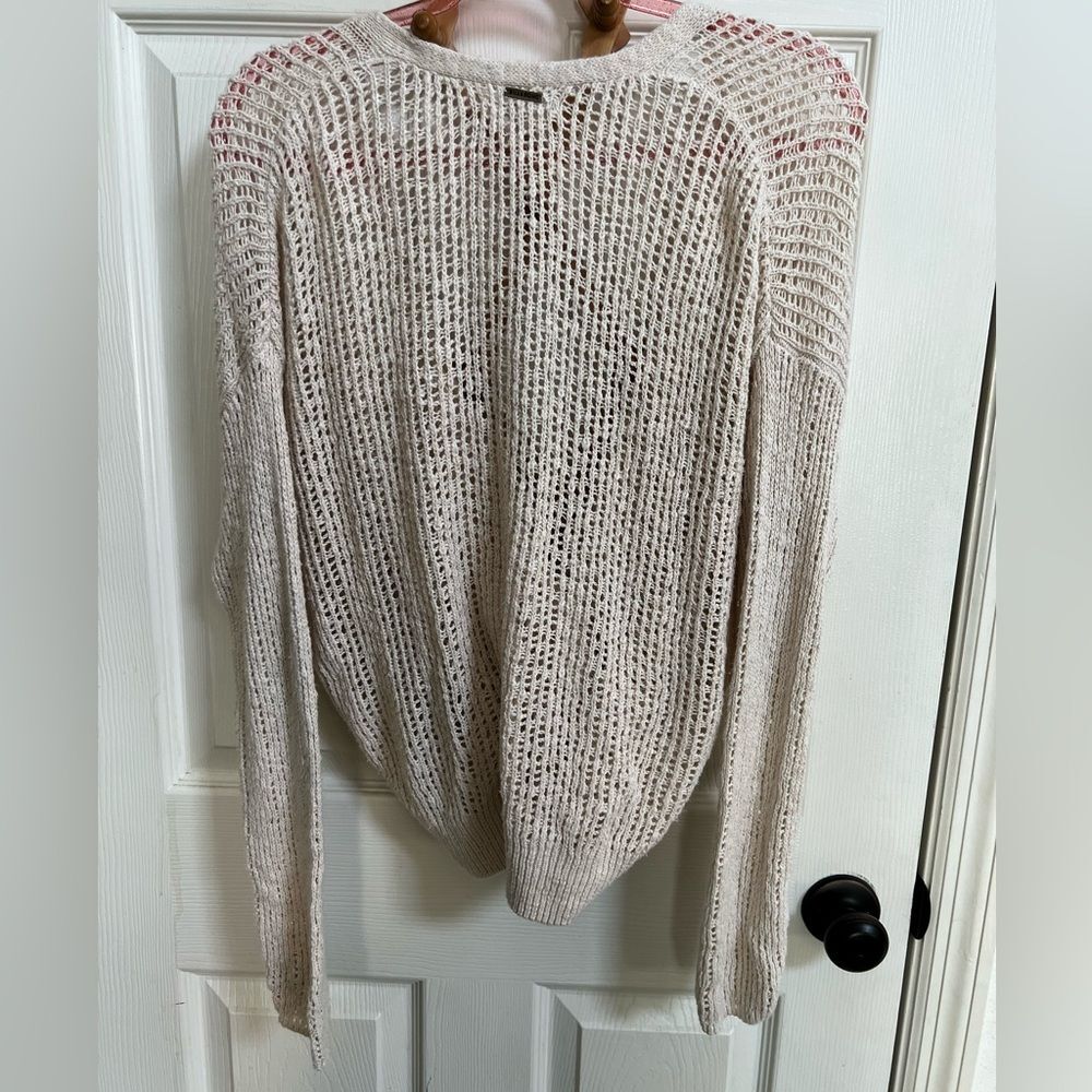 Billabong Women's Sweet Bliss Wrap Front Sweater, Cream Knit Pullover, Neutral - Picture 4 of 6